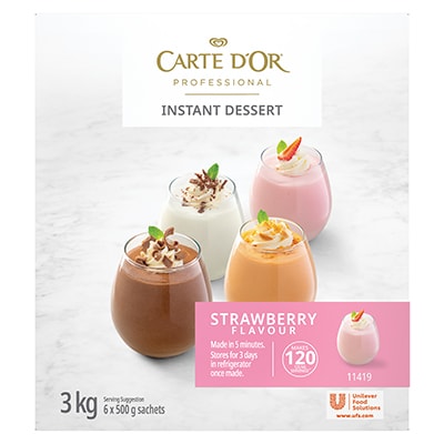 CARTE D'OR Strawberry Instant Dessert - Carte D’Or Instant Desserts are profitable, great tasting and quick to make.